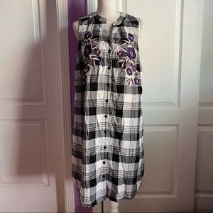 Market & Spruce Evelyn Embroidered Shirt Dress PLUSX 1X